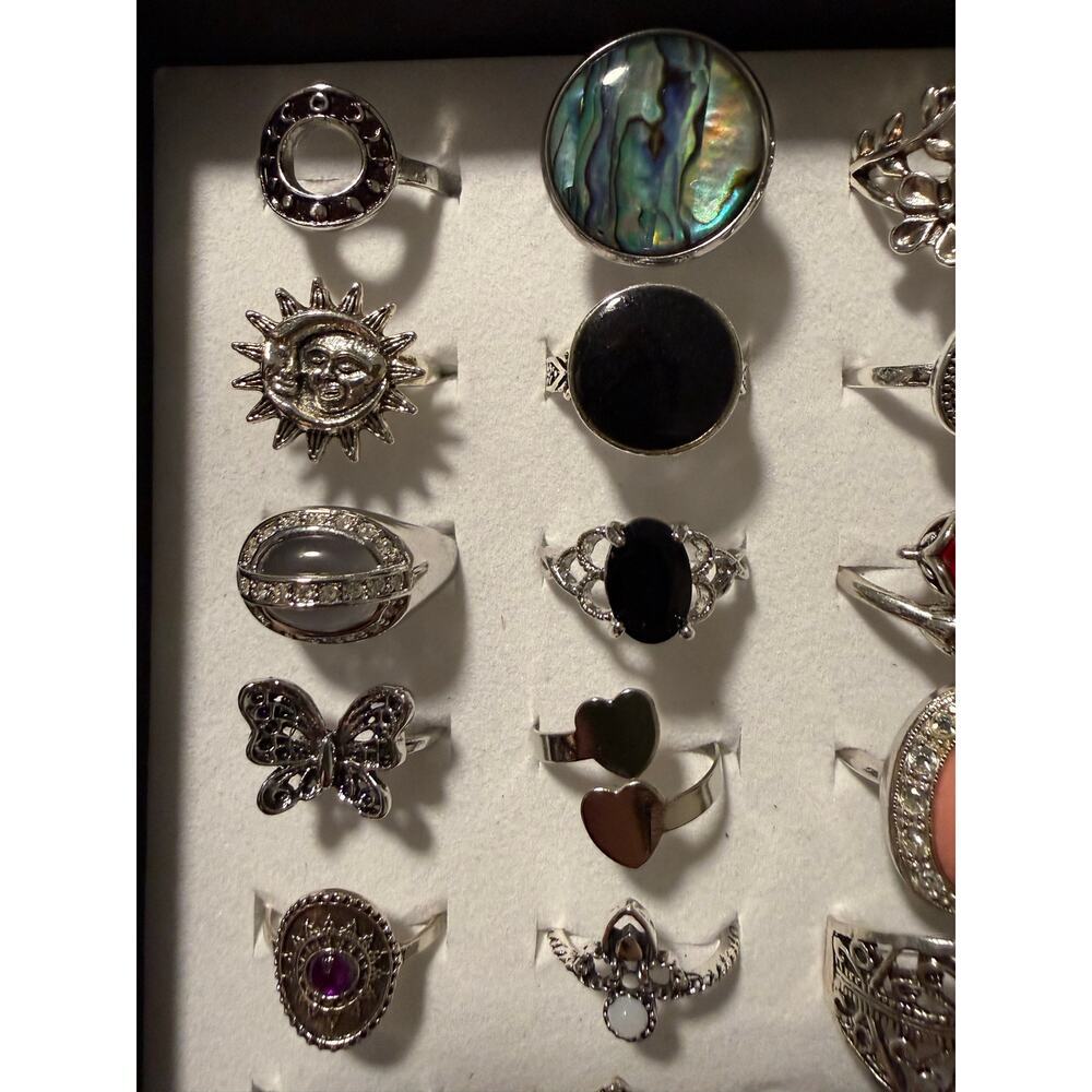 Bundle Silver Tone Costume Rings - Picture 2 of 5
